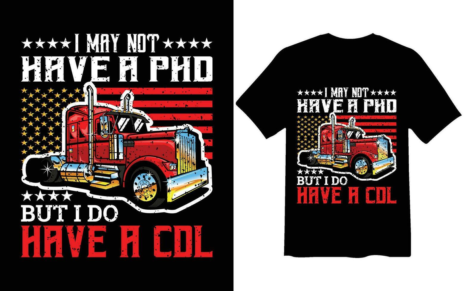 Truck driver t shirt design vector