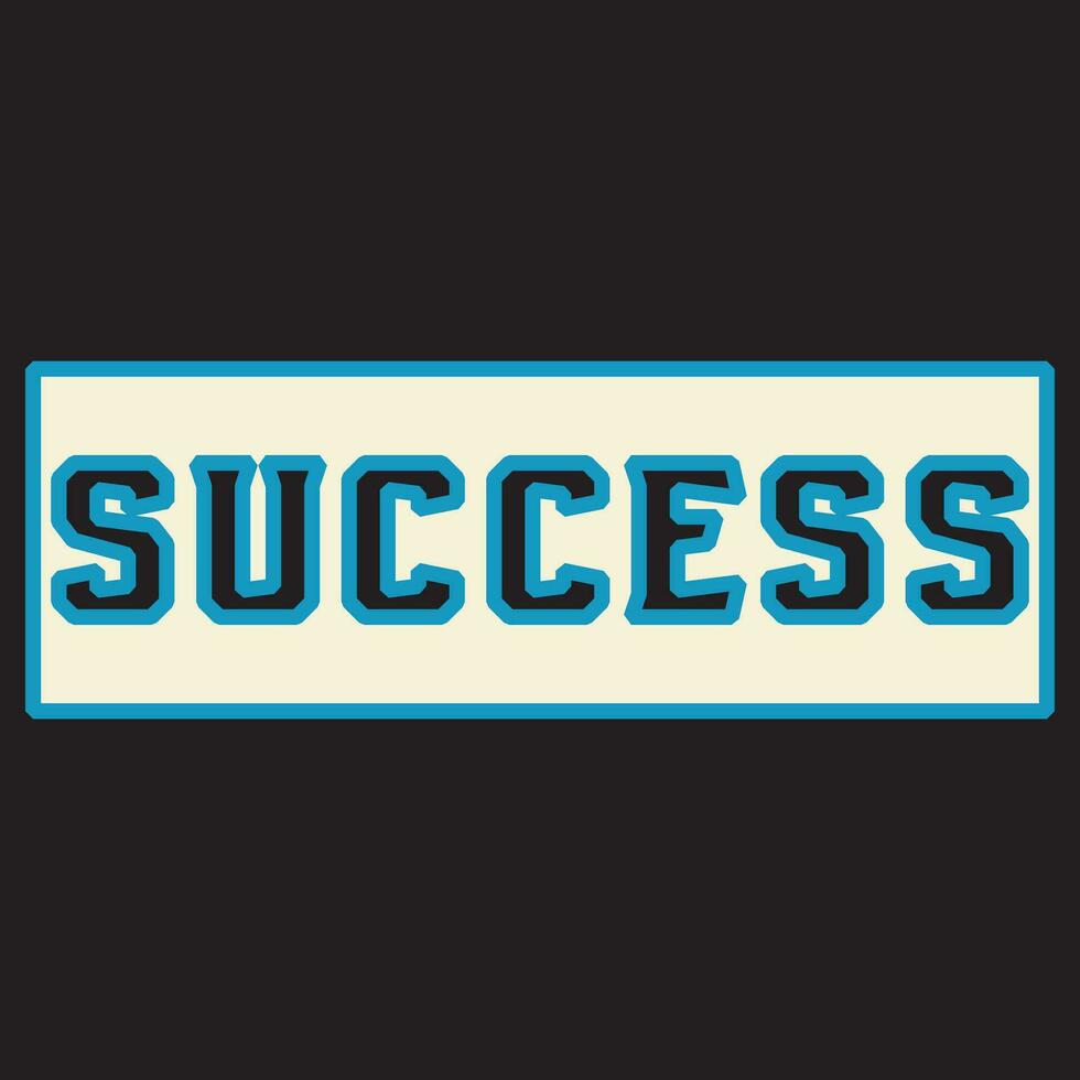 Success lettering text typography dark t shirt design on black background vector
