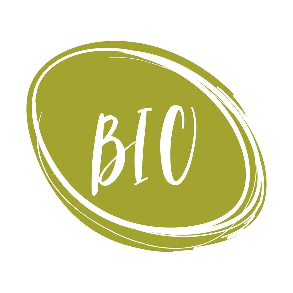 Eco, bio, vegan food stickers template, logo with leaves for organic and eco friendly products. Eco stickers for labeling package, food, cosmetics. Hand drawn style. vector