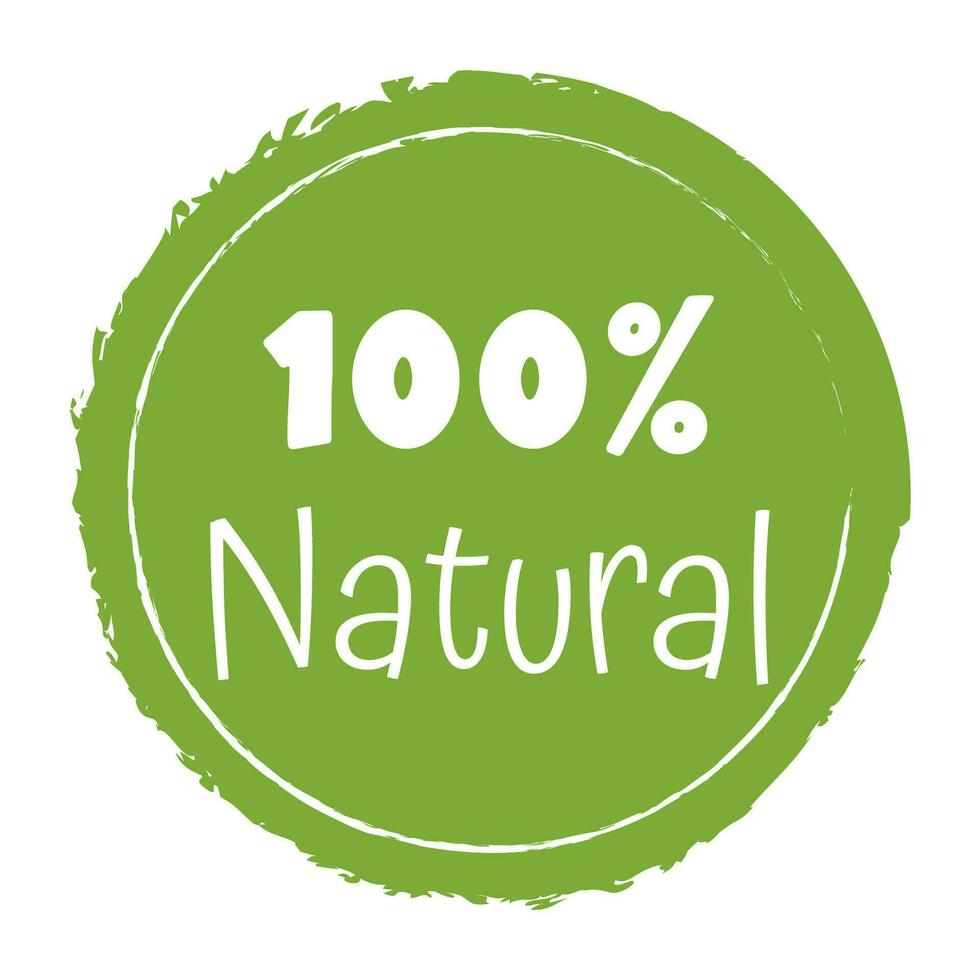 Vector hand drawn sticker for BIO, ECO, GMO FREE, GLUTEN FREE, VEGAN food. Natural products label.