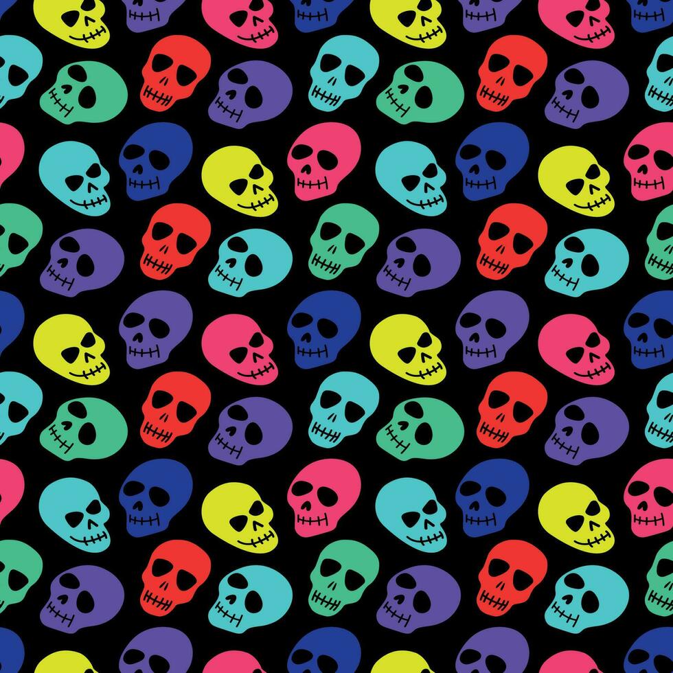 The pattern of the colorful skull vector