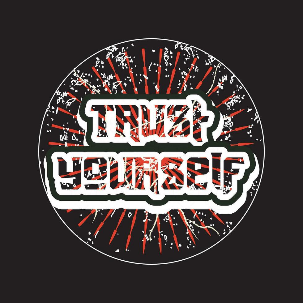 Motivational and inspirational quotes lettering text typography dark t shirt design on black background vector