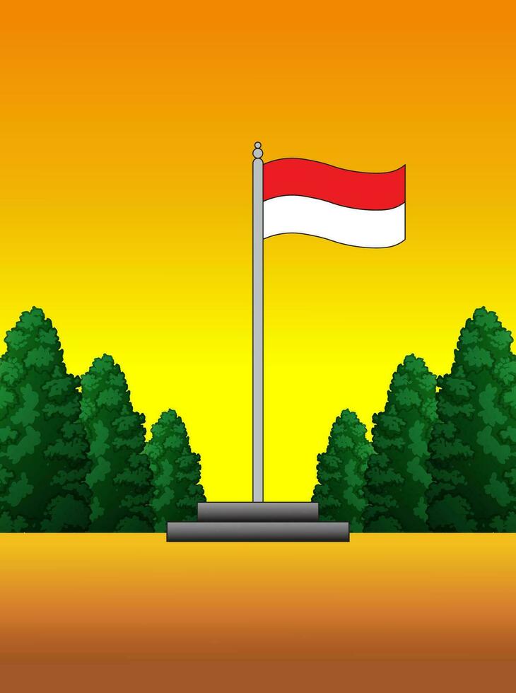 Indonesia Flag Image. Indonesia Independence Day. vector