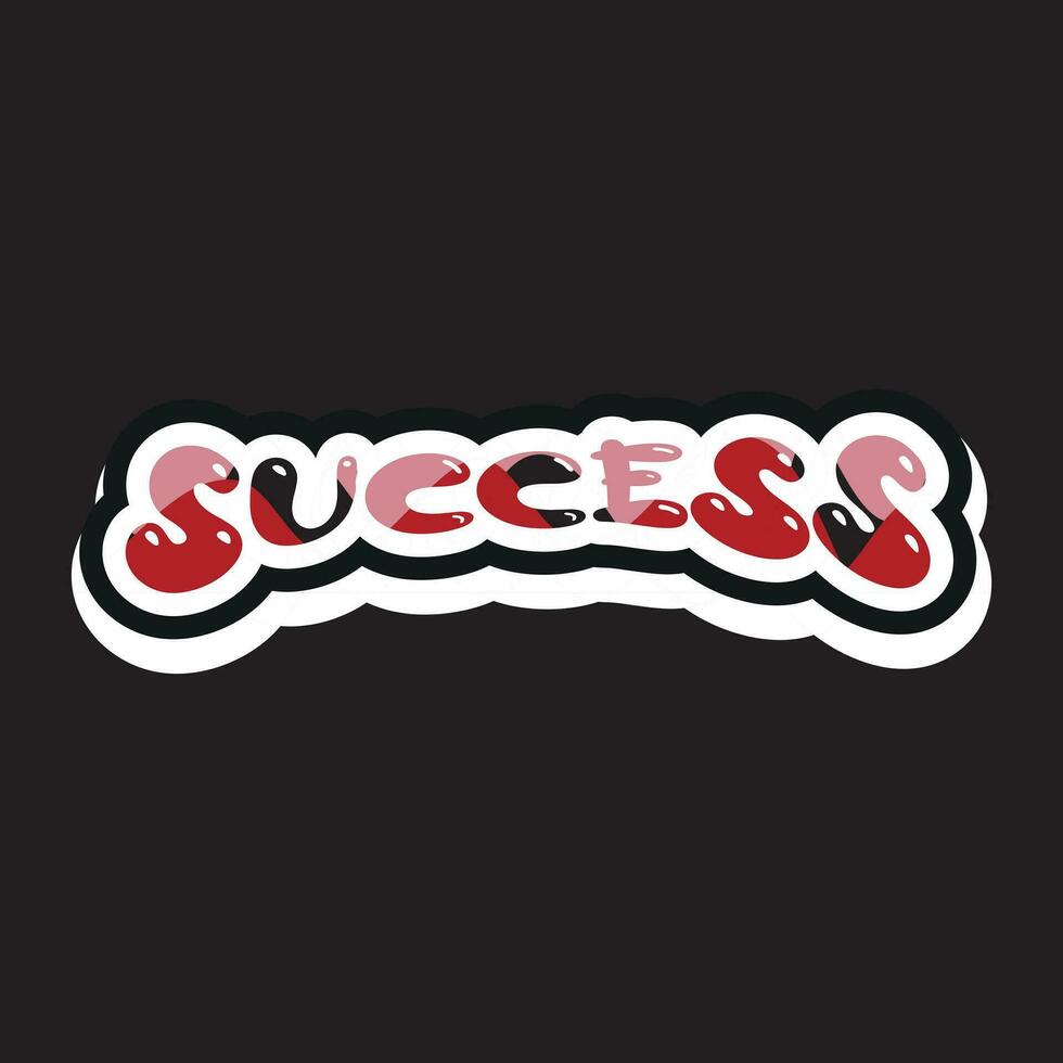 Success lettering text typography dark t shirt design on black background vector