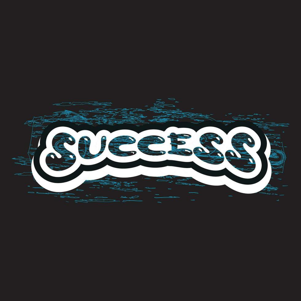 Success lettering text typography dark t shirt design on black background vector