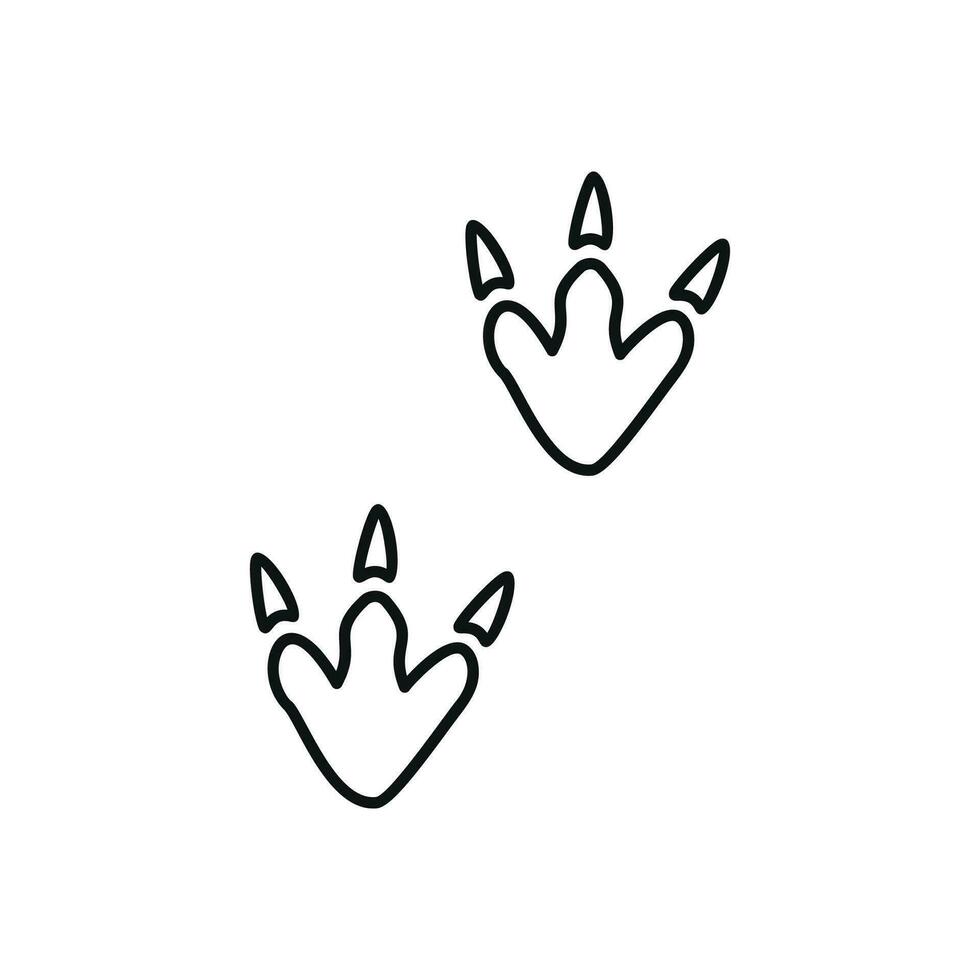 Hand drawn linear vector illustration of footsteps