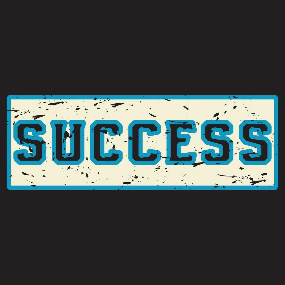 Success lettering text typography dark t shirt design on black background vector