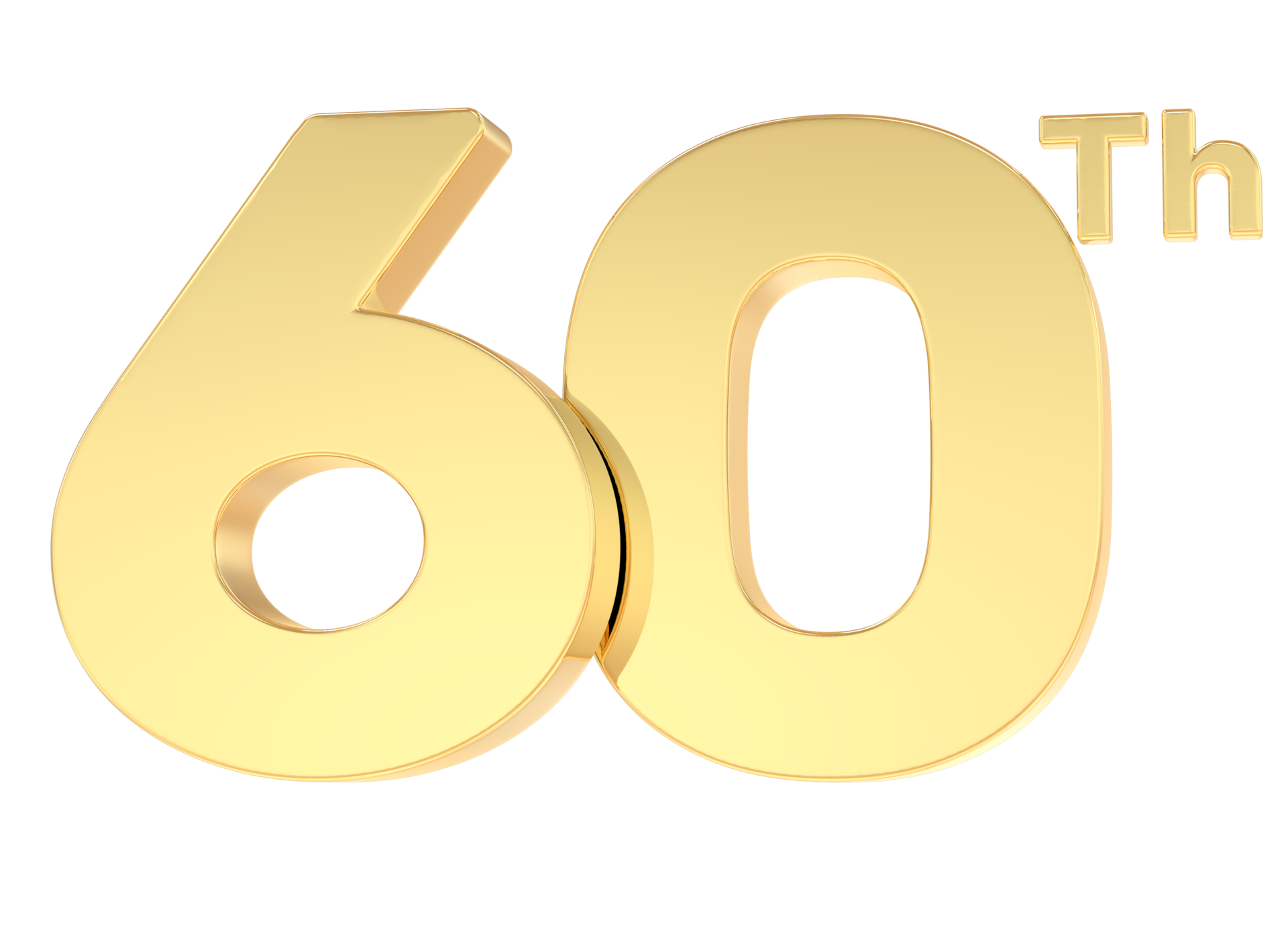 3d render feliz aniversário ouro número 60. 27523555 PNG