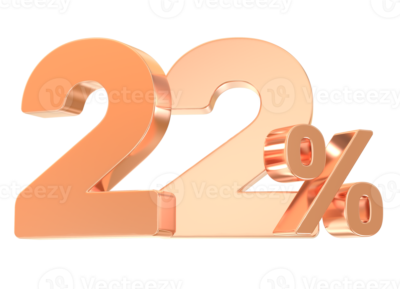 Gold Percent Number 22 png