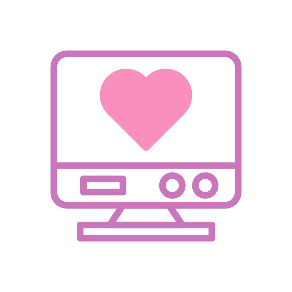 Tv love icon duotone purple pink style valentine illustration symbol perfect. vector