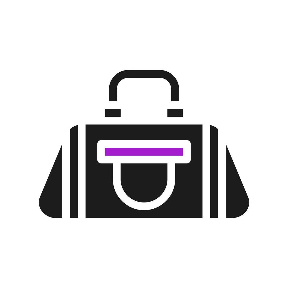mochila icono sólido púrpura negro deporte símbolo ilustración. vector