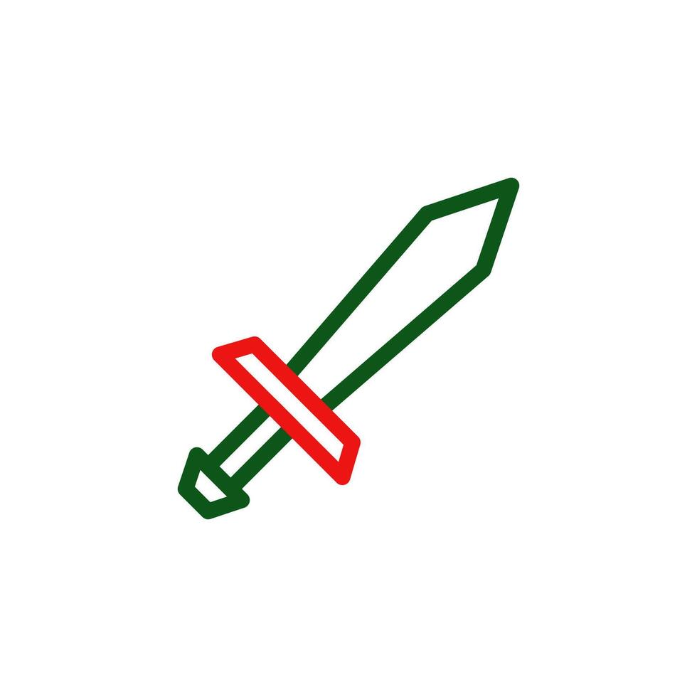 Sword icon duocolor green red colour military symbol perfect. vector