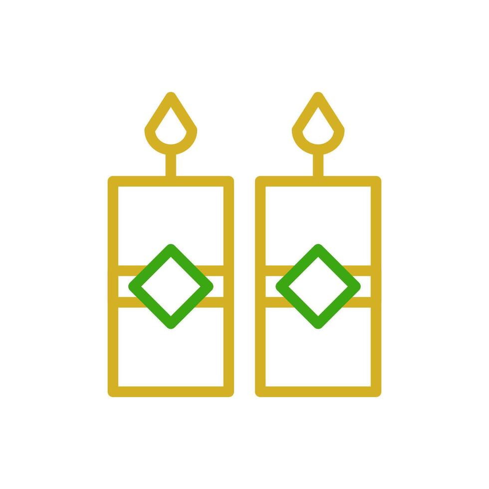Candle icon duocolor green yellow colour chinese new year symbol perfect. vector