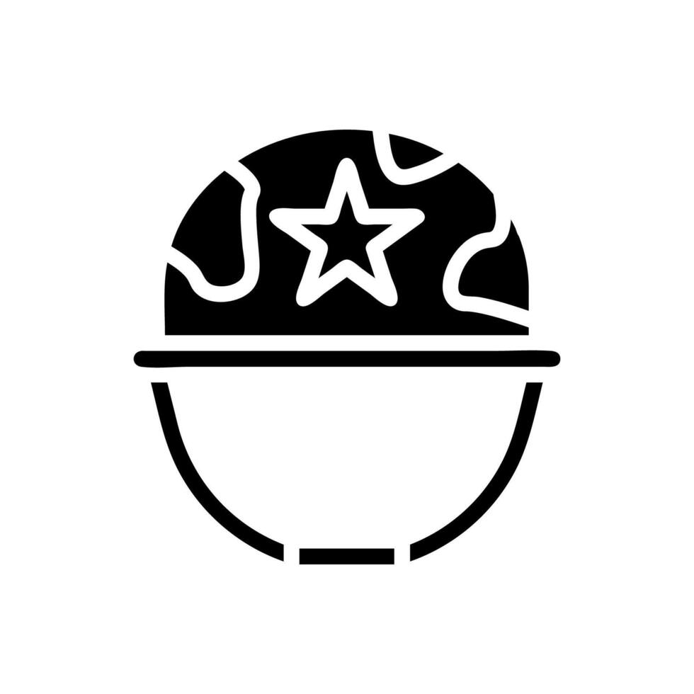 Helmet icon solid black colour military symbol perfect. vector