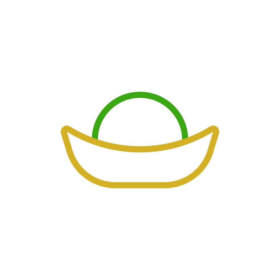 fortuna icono duocolor verde amarillo color chino nuevo año símbolo Perfecto. vector