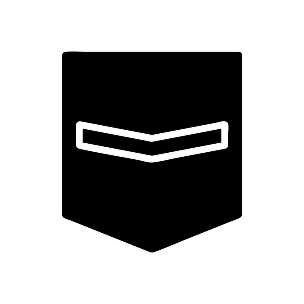 Insignia icono sólido negro color militar símbolo Perfecto. vector