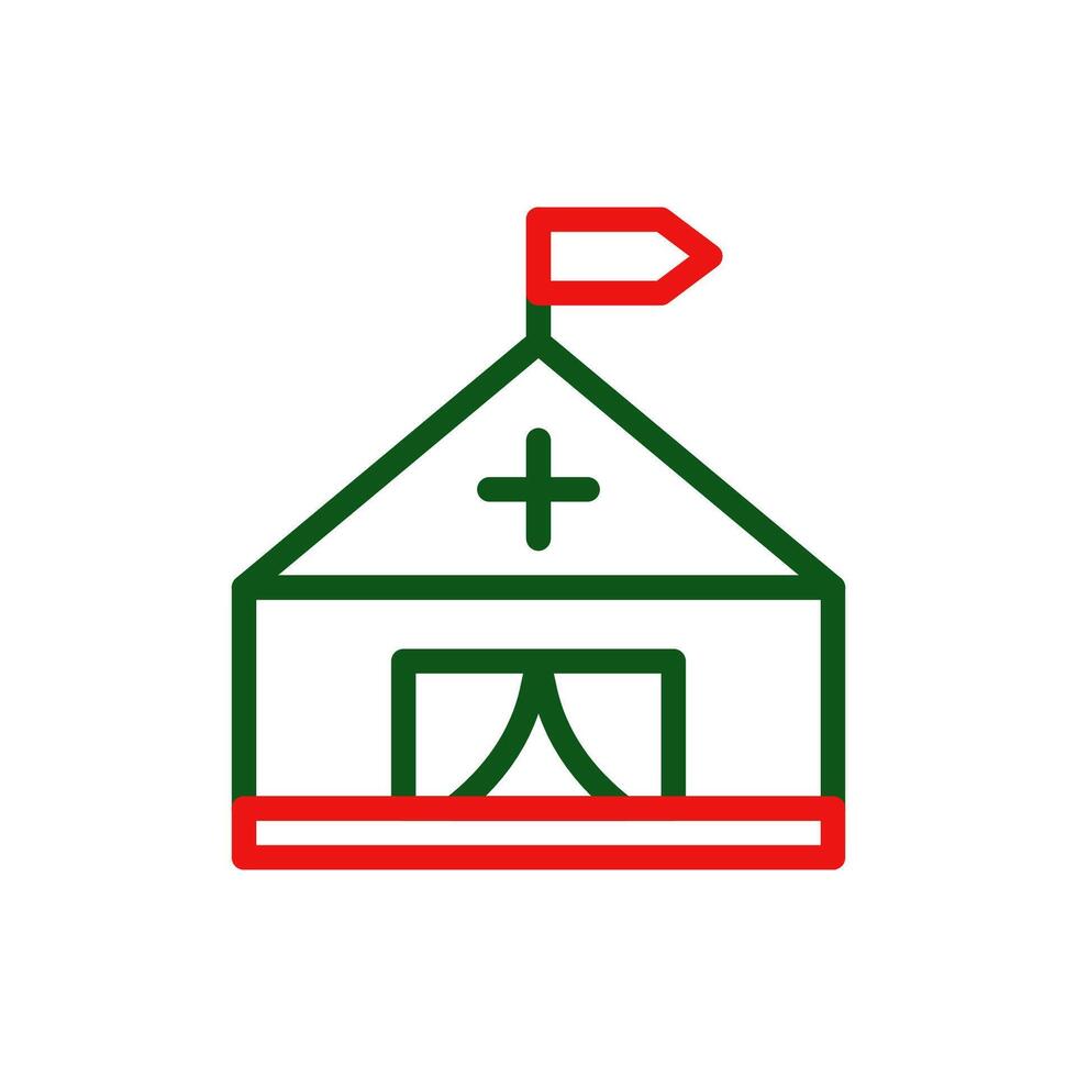 Tent icon duocolor green red colour military symbol perfect. vector