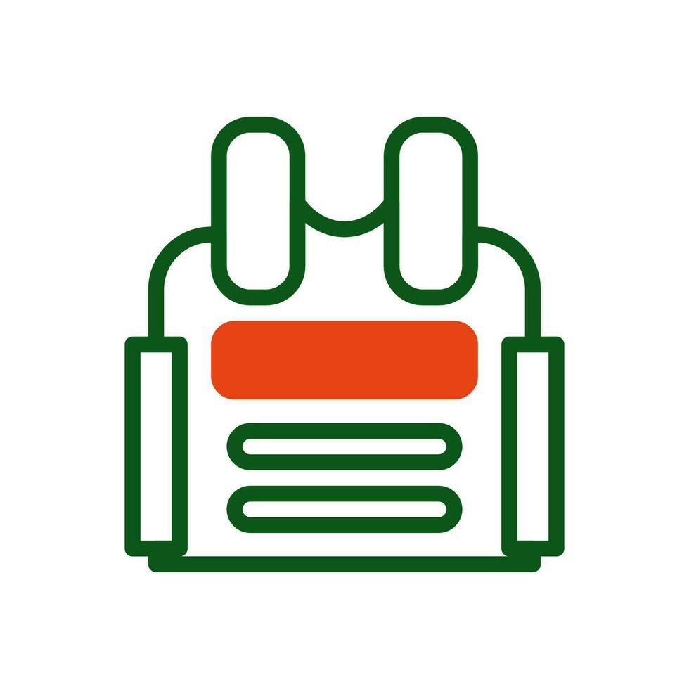 cuerpo armadura icono duotono verde naranja color militar símbolo Perfecto. vector