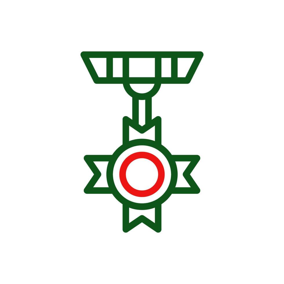 Medal icon duocolor green red colour military symbol perfect. vector