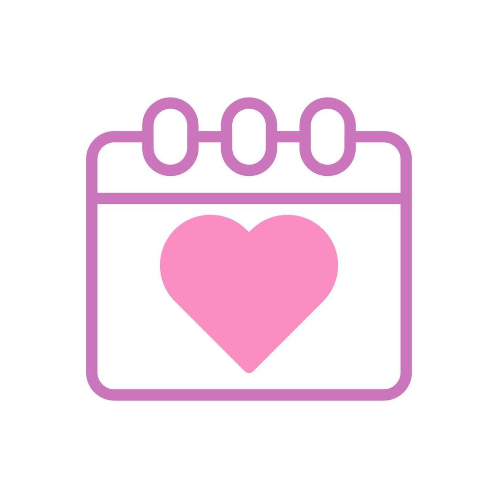 Calendar Love icon duotone purple pink style valentine illustration symbol perfect. vector