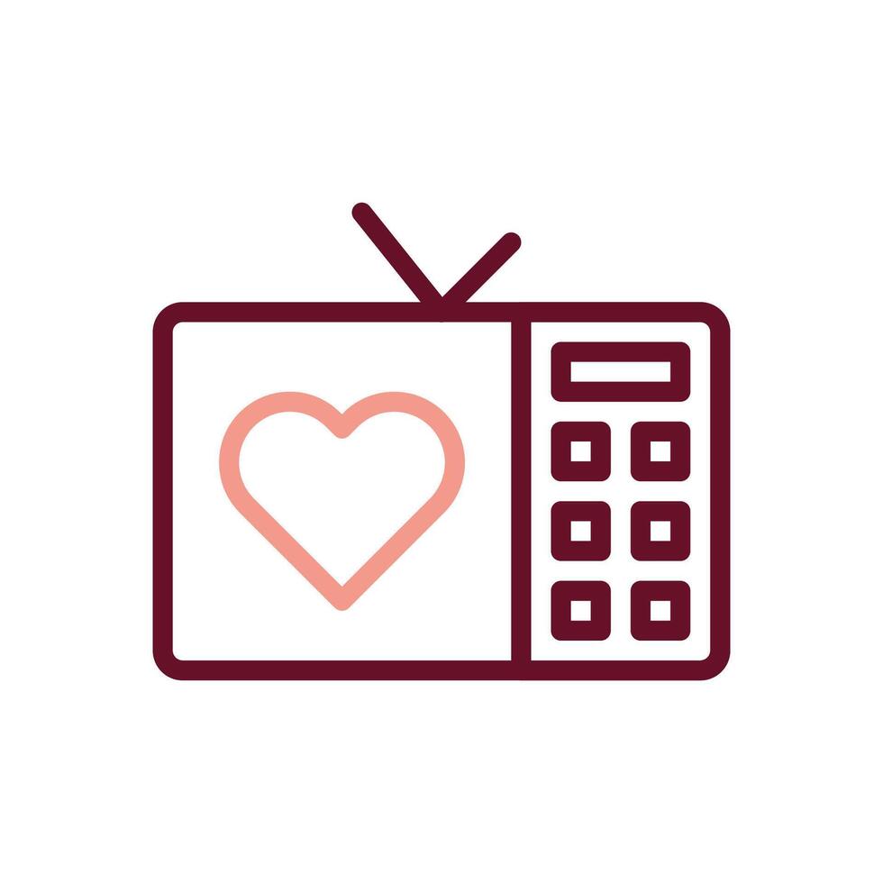 Tv love icon duocolor brown beige style valentine illustration symbol perfect. vector