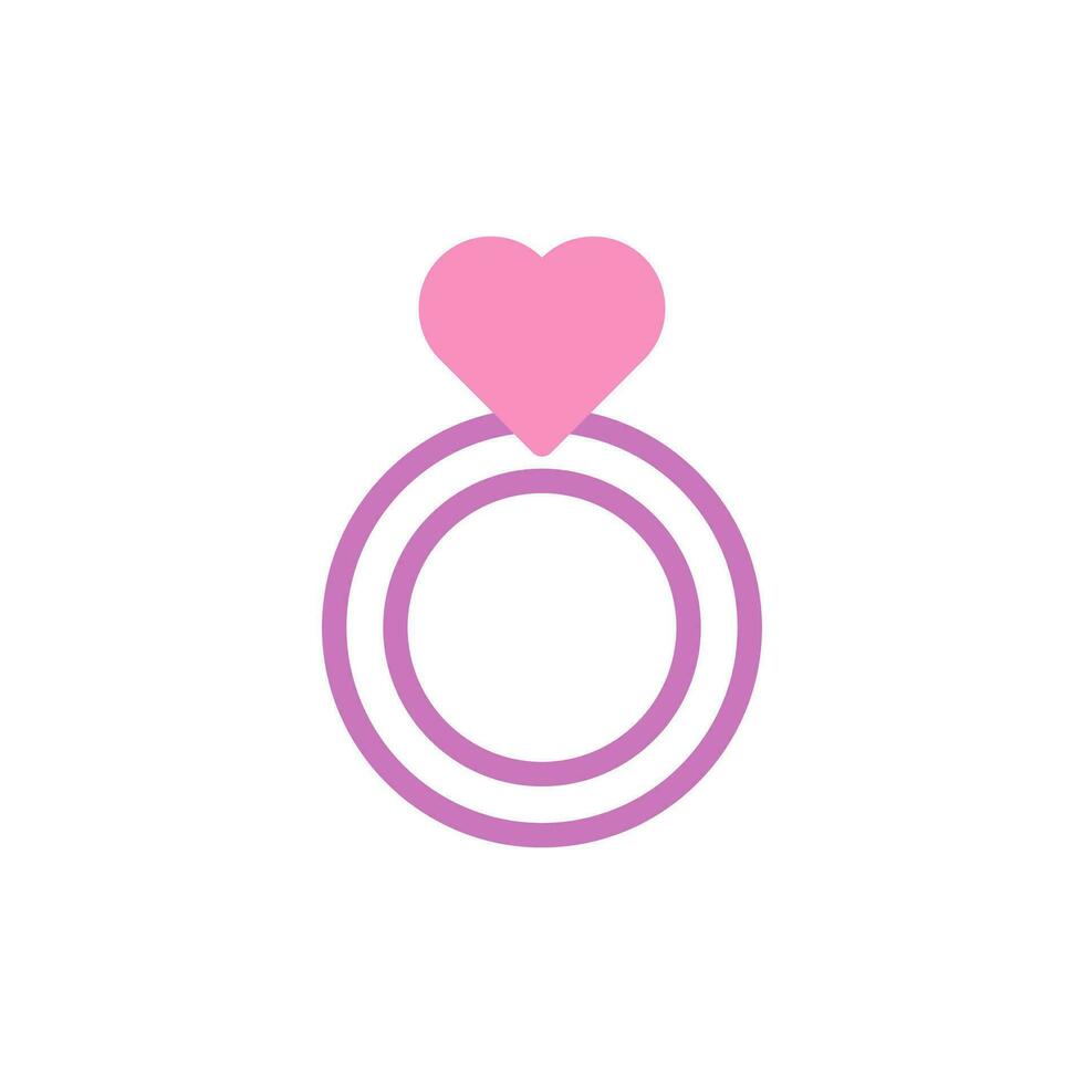 anillo amor icono duotono púrpura rosado estilo enamorado ilustración símbolo Perfecto. vector