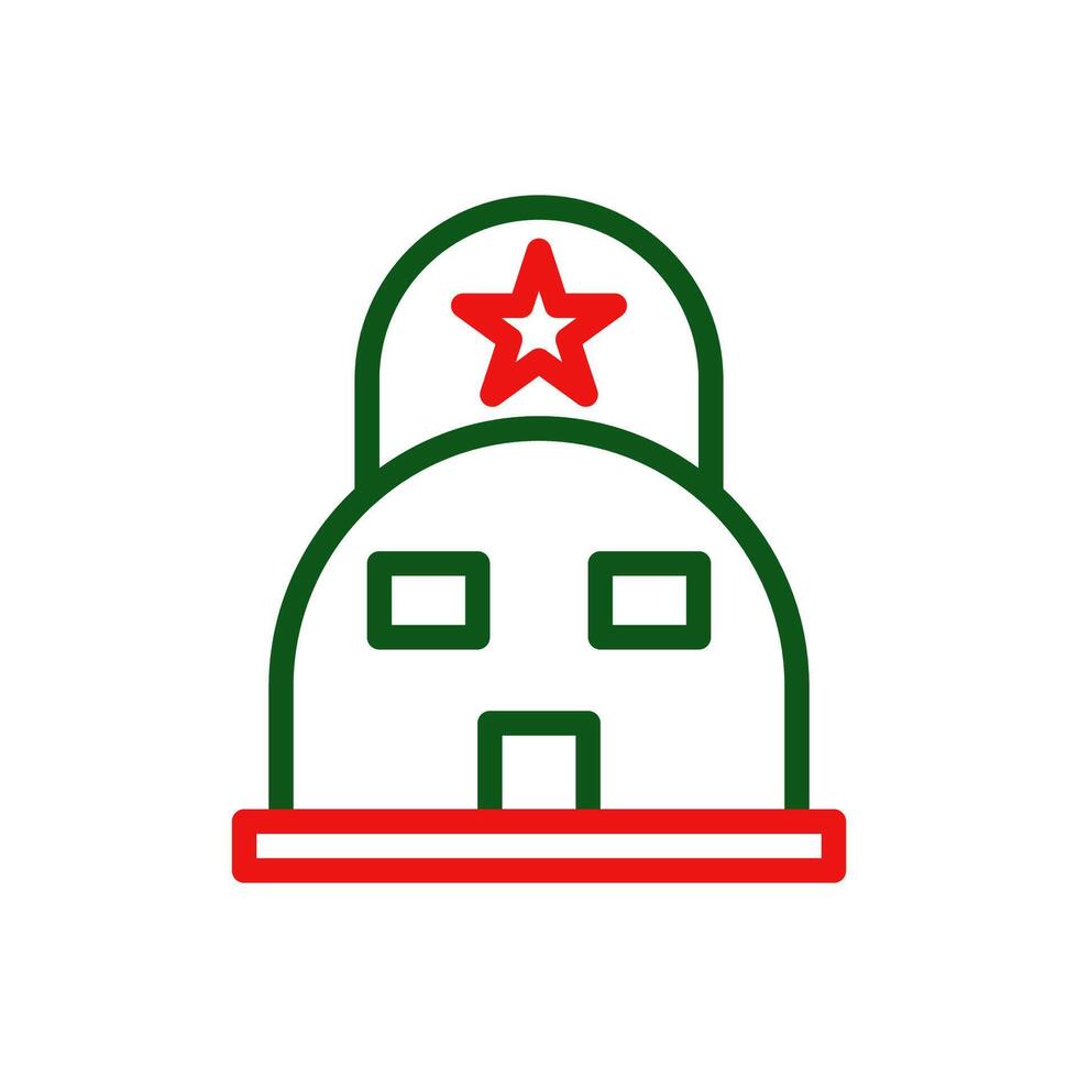 tienda icono duocolor verde rojo color militar símbolo Perfecto. vector