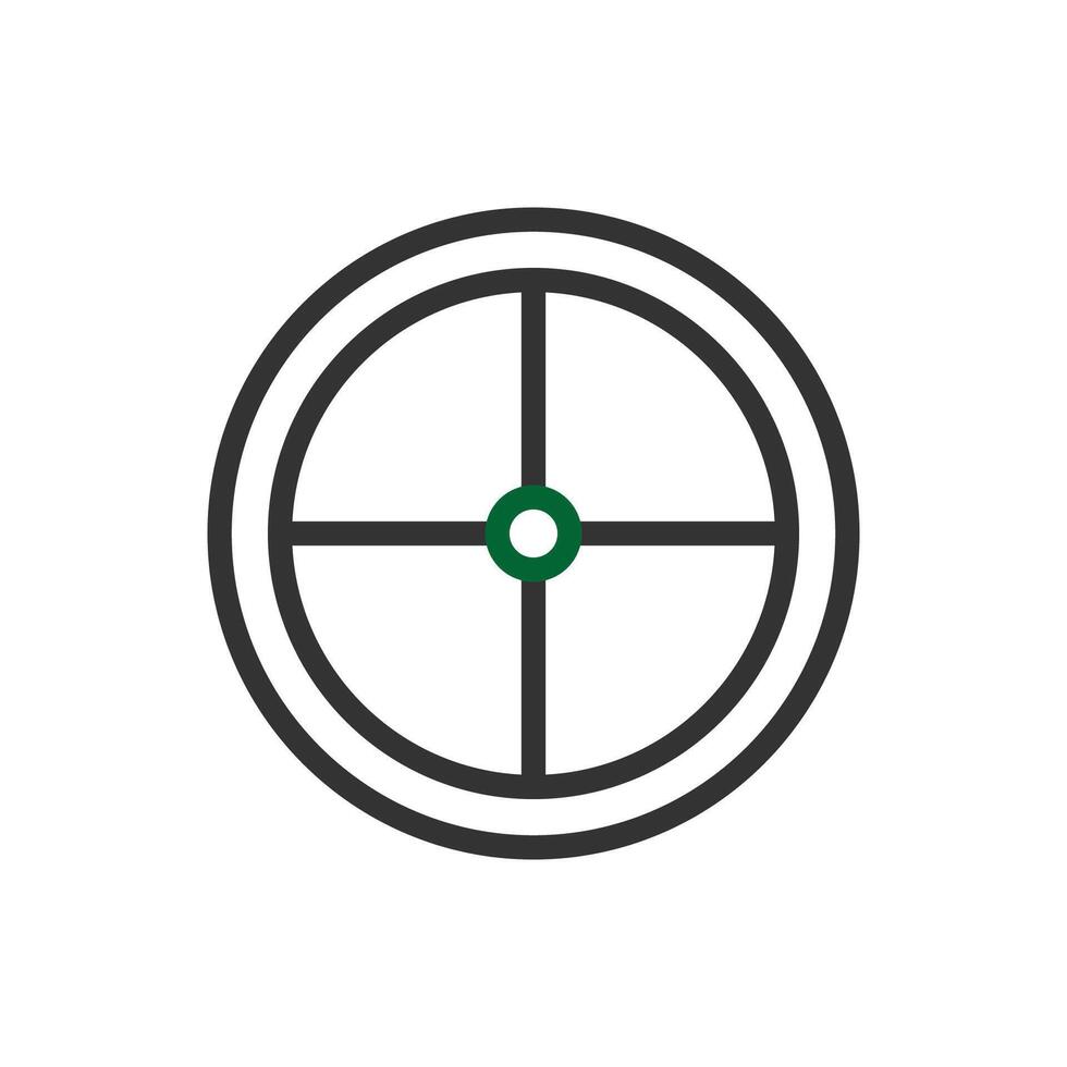 Target icon duocolor grey green colour military symbol perfect. vector