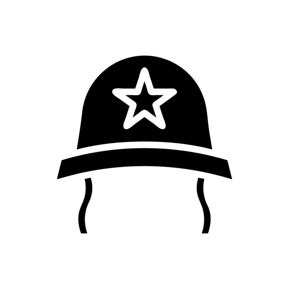 Helmet icon solid black colour military symbol perfect. vector