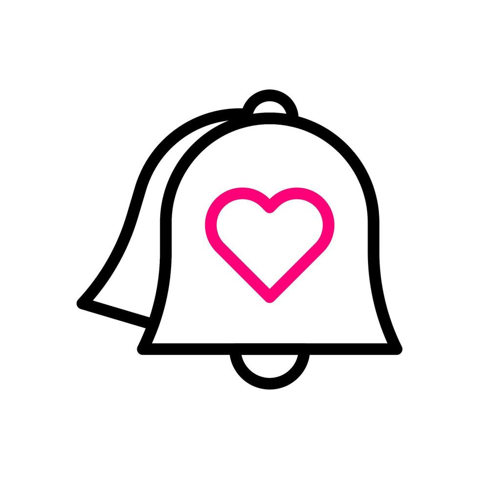 campana amor icono duocolor negro rosado estilo enamorado ilustración símbolo Perfecto. vector