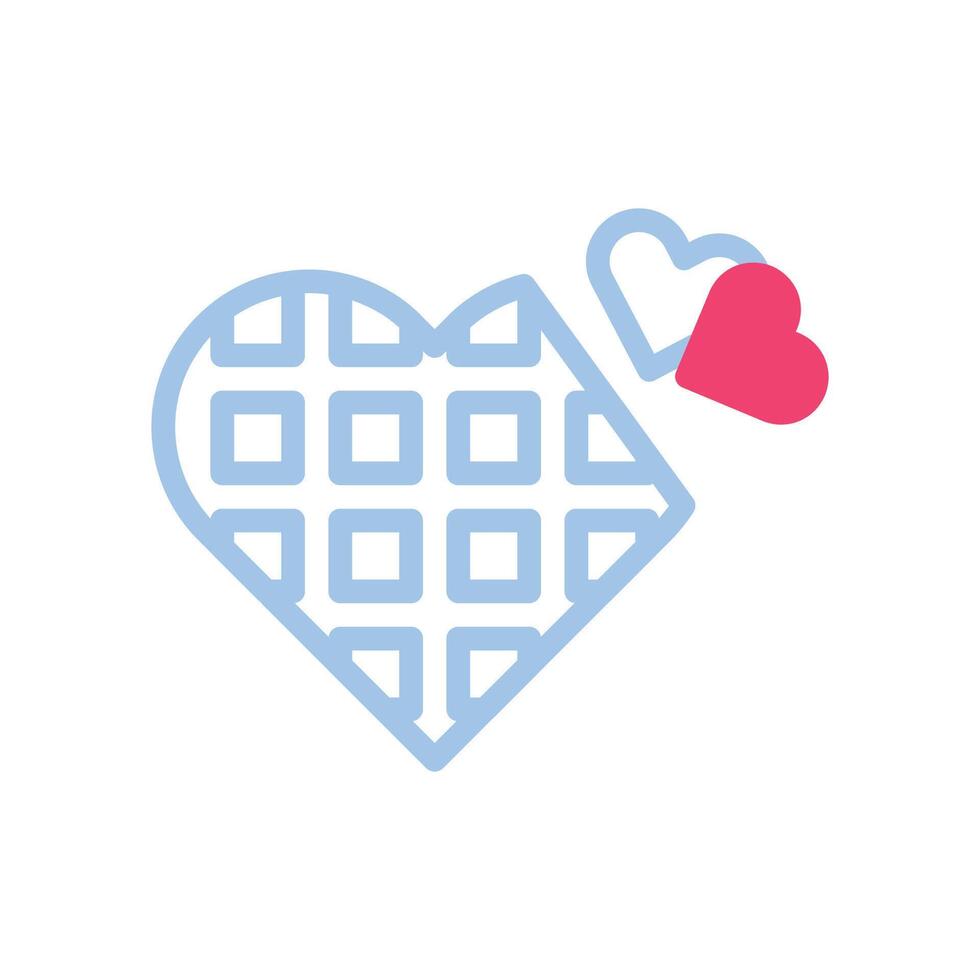 Chocolate love Icon duotone blue pink style valentine illustration symbol perfect. vector