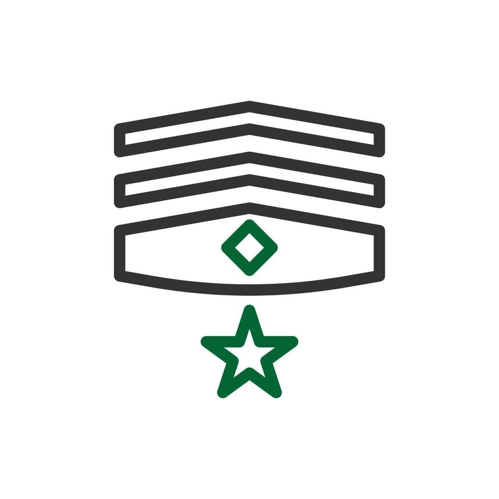Badge icon duocolor grey green colour military symbol perfect. vector