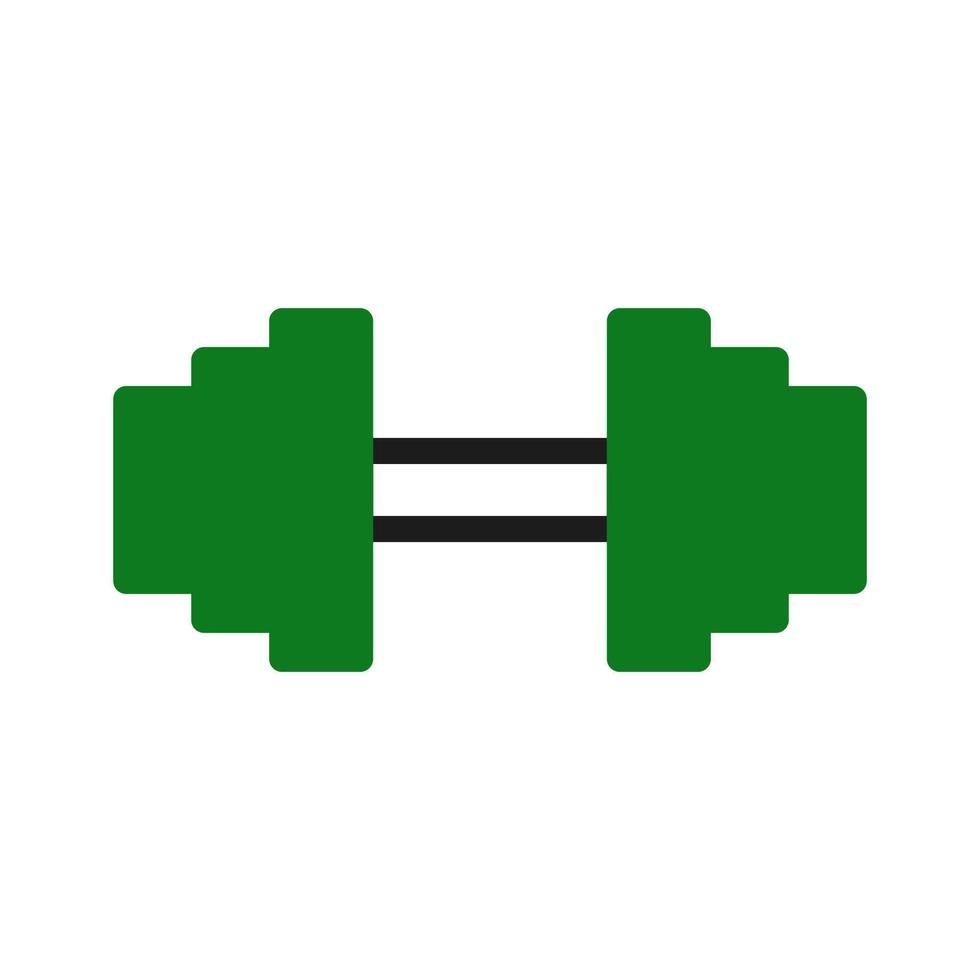 Dumbbell icon duotone green black colour sport symbol illustration. vector