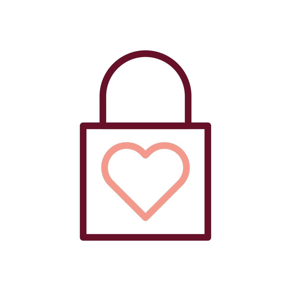 Padlock love icon duocolor brown beige style valentine illustration symbol perfect. vector