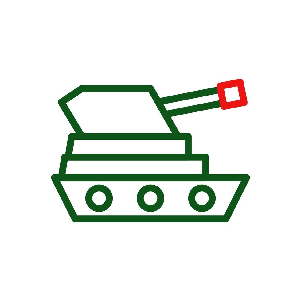 tanque icono duocolor verde rojo color militar símbolo Perfecto. vector