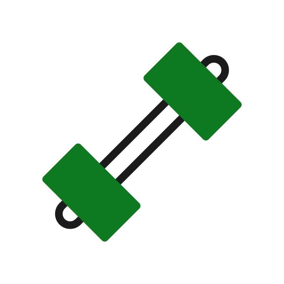 Dumbbell icon duotone green black colour sport symbol illustration. vector
