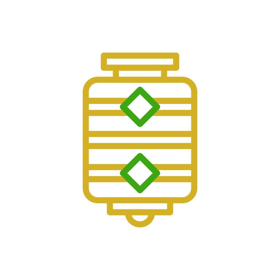 Lantern icon duocolor green yellow colour chinese new year symbol perfect. vector