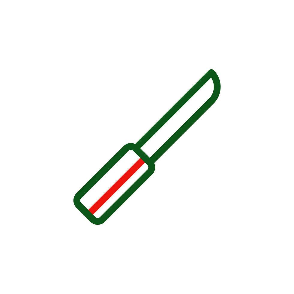 cuchillo icono duocolor verde rojo color militar símbolo Perfecto. vector