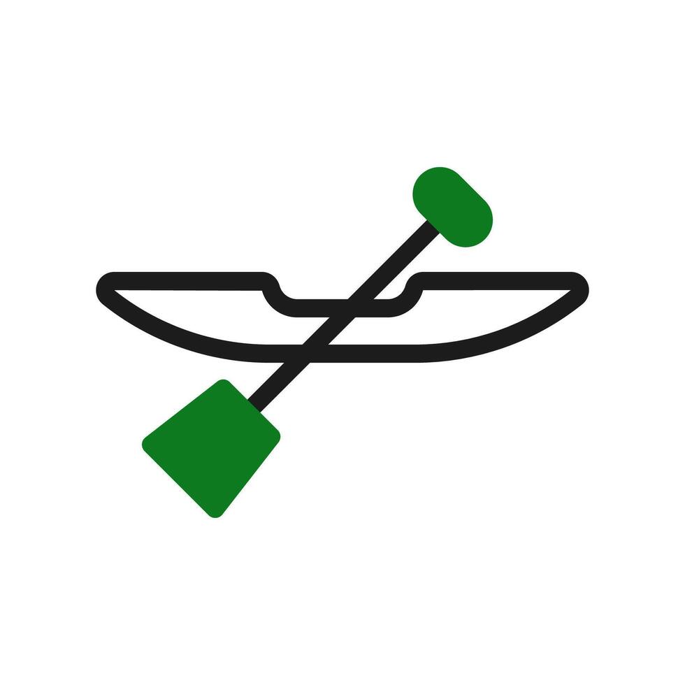 Canoe icon duotone green black colour sport symbol illustration. vector