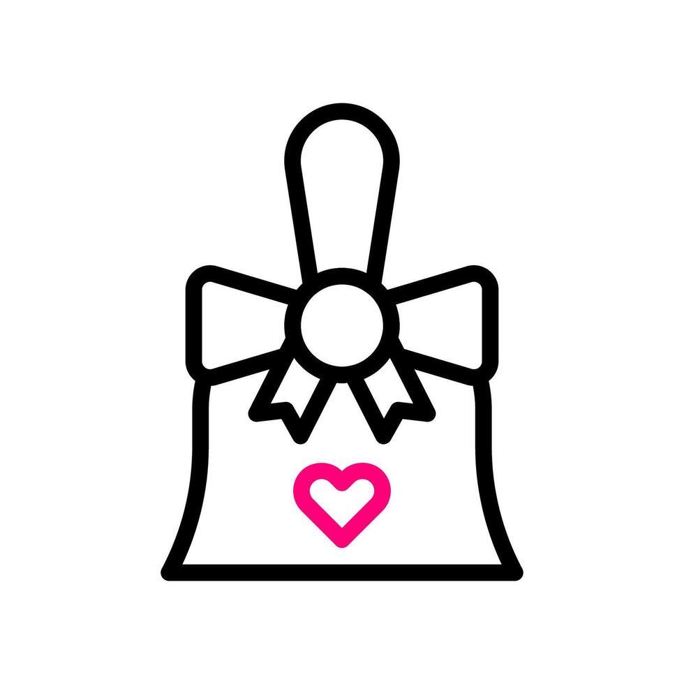 Bell love Icon duocolor black pink style valentine illustration symbol perfect. vector