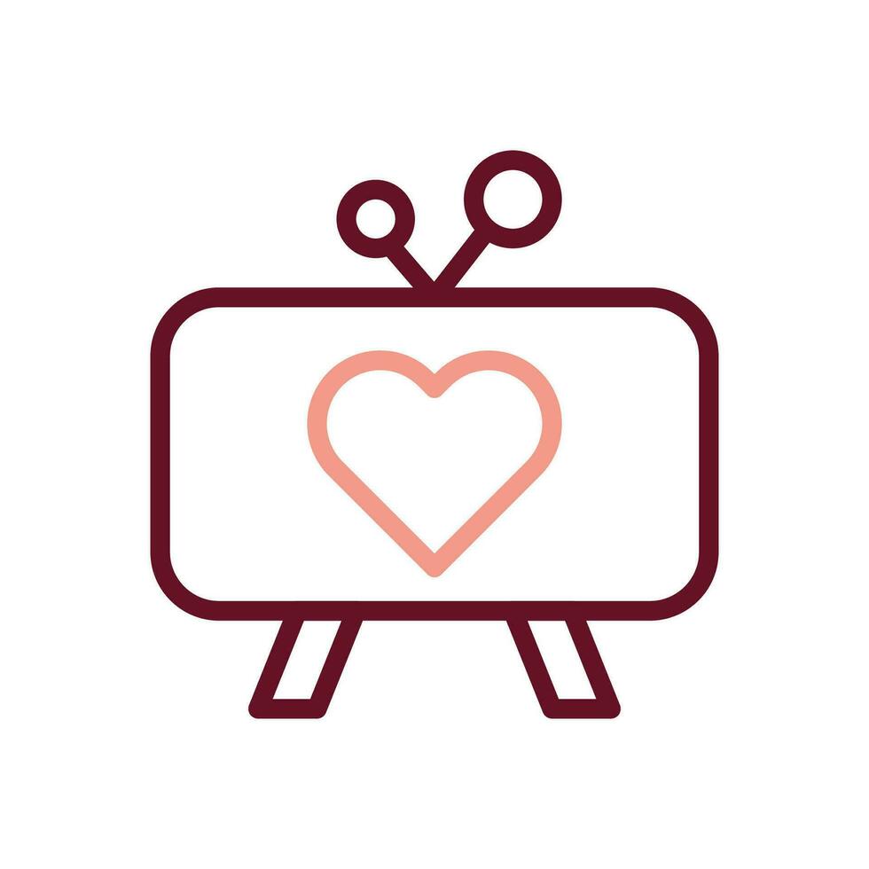 televisión amor icono duocolor marrón beige estilo enamorado ilustración símbolo Perfecto. vector