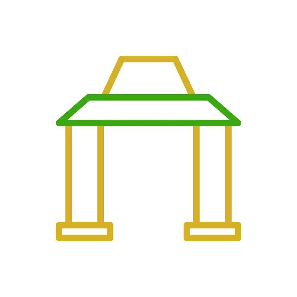 Arch icon duocolor green yellow colour chinese new year symbol perfect. vector