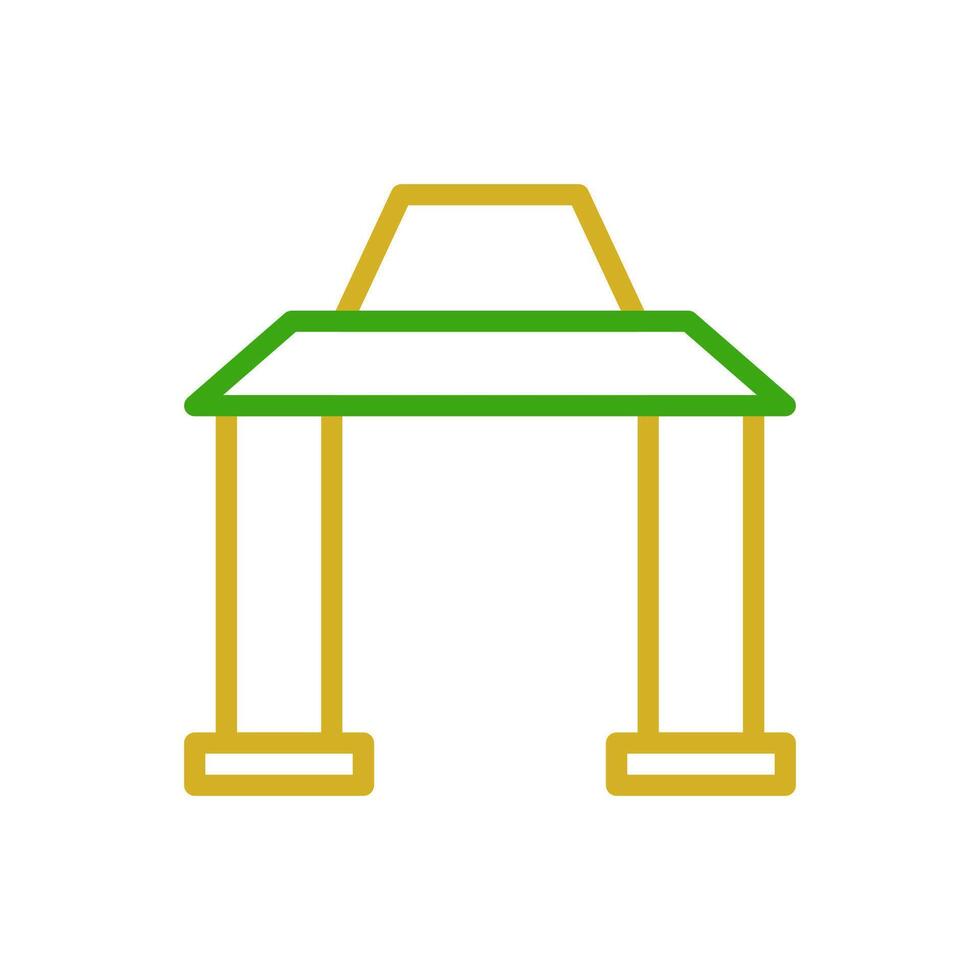 arco icono duocolor verde amarillo color chino nuevo año símbolo Perfecto. vector