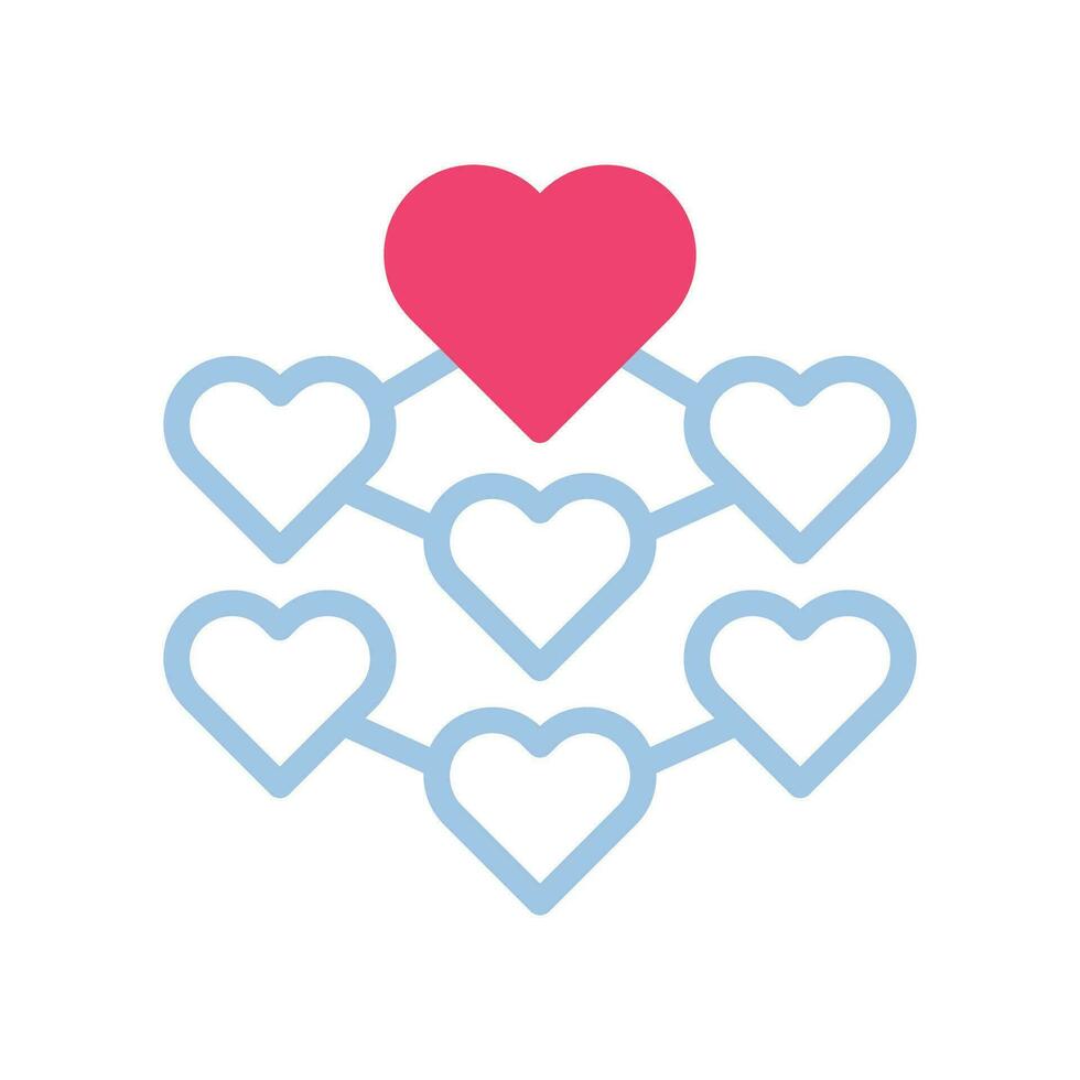 Decoration love Icon duotone blue pink style valentine illustration symbol perfect. vector