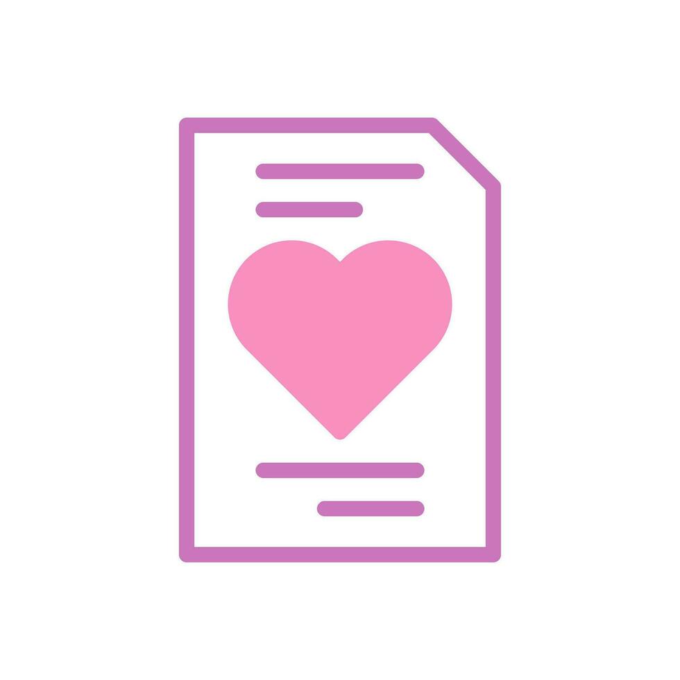 Paper love icon duotone purple pink style valentine illustration symbol perfect. vector