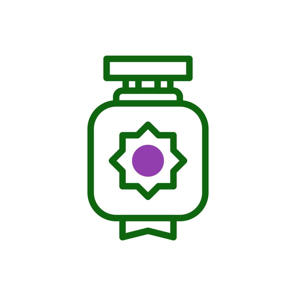 Lantern icon duotone green purple colour chinese new year symbol perfect. vector