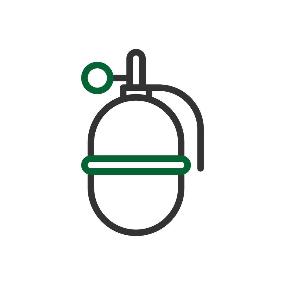 Grenade icon duocolor grey green colour military symbol perfect. vector