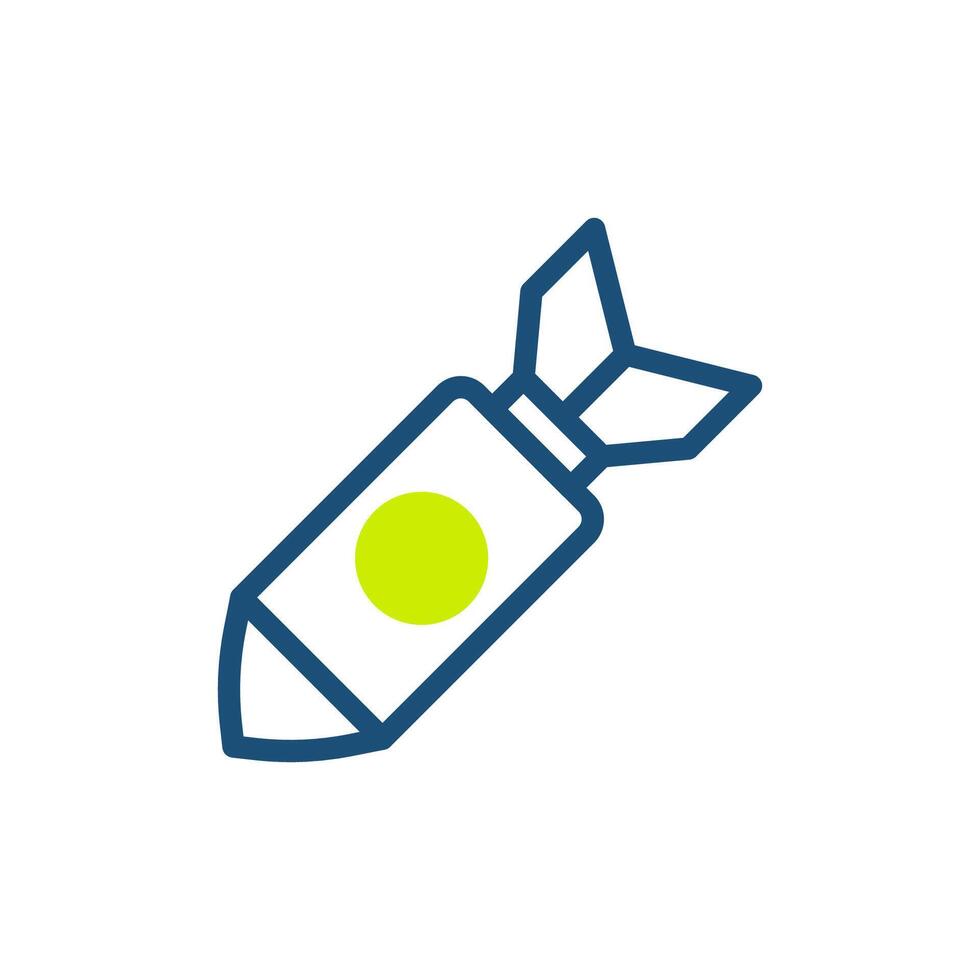 Rocket icon duotone green blue colour military symbol perfect. vector