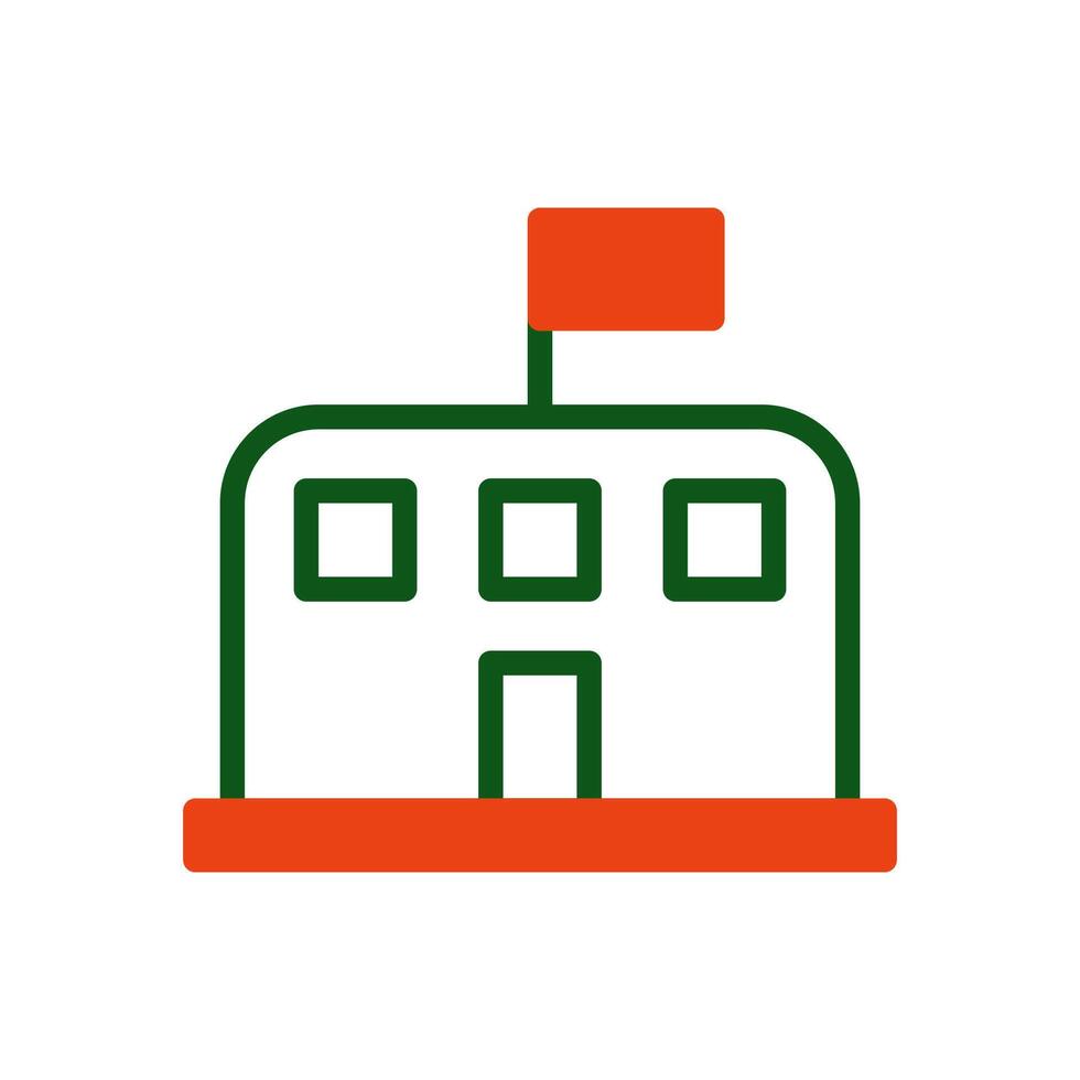Tent icon duotone green orange colour military symbol perfect. vector
