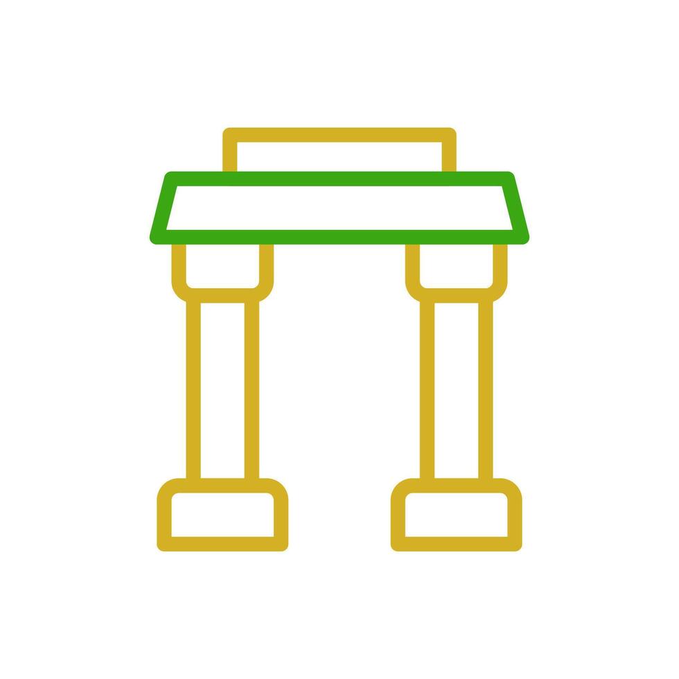 arco icono duocolor verde amarillo color chino nuevo año símbolo Perfecto. vector